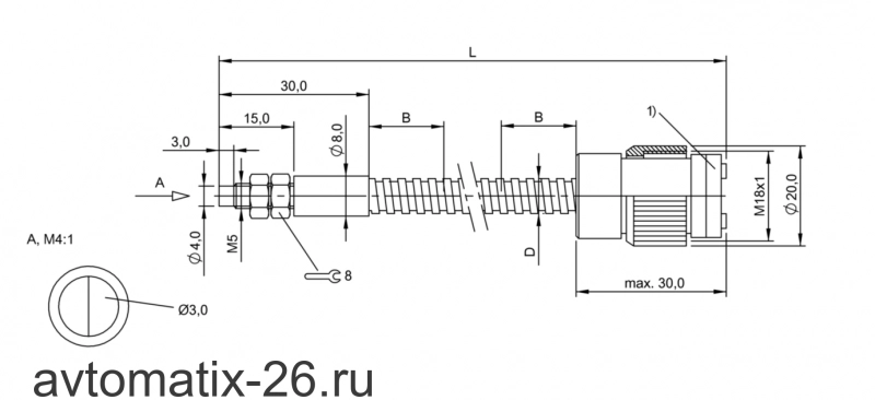 Оптоволоконный кабель Balluff BFO 18A-XAA-MZG-30-1