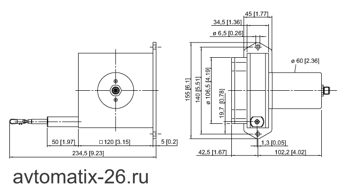Тросиковый энкодер TURCK DW6000-155-PA-H1441