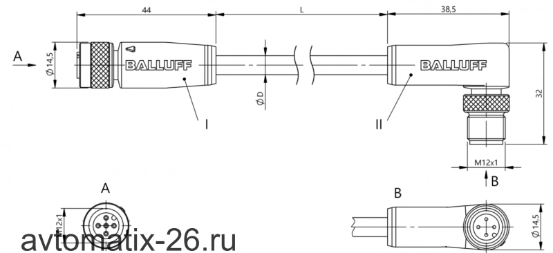 Соединительный кабель Balluff BCC M415-M424-3A-305-PS0434-030