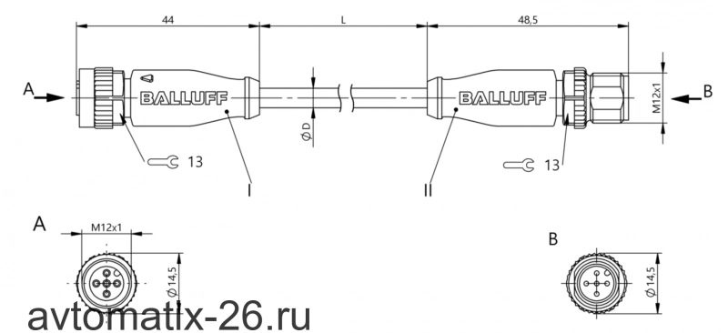 Соединительный кабель Balluff BCC M415-M415-3A-313-PW3534-020