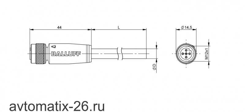 Разъем с кабелем Balluff BCC M415-0000-1A-037-VS8334-050
