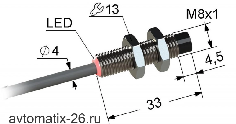Индуктивный датчик Мега-К PS2-08M33-3N11-K