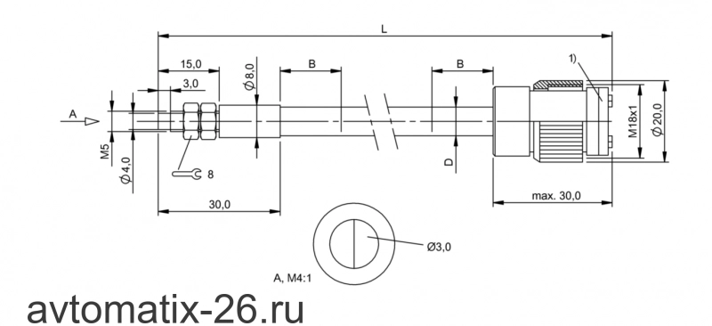 Оптоволоконный кабель Balluff BFO 18A-XAA-UZG-30-0,5