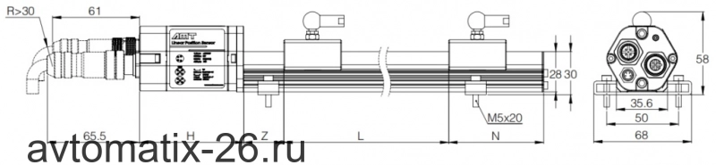 Датчик линейных перемещений AMT Linear Position Sensor LPS1-KP50SSB0400HC53N1P103