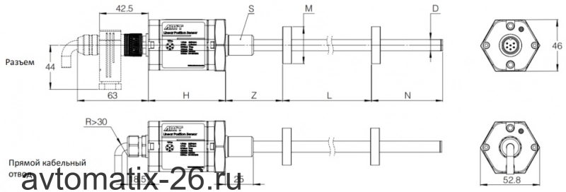Датчик линейных перемещений AMT Linear Position Sensor LPS2-GH10MSN1450MHD61N1V110