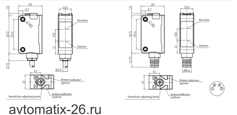 Оптический датчик LANBAO PSE-YC35DPBR