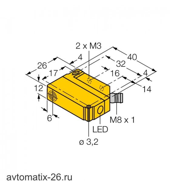 Индуктивный датчик TURCK BI5U-Q12-AP6X2-V1131