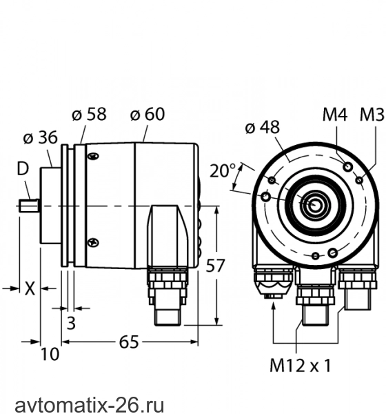 Энкодер TURCK RS-25S10C-9A16B-R3M12