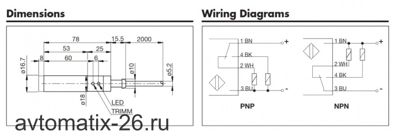 Емкостный датчик Carlo Gavazzi CB18CLN12NA