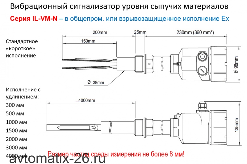 Датчик уровня вибрационный INNOLevel IL-VM-NPS