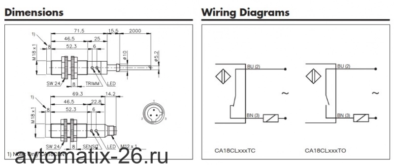 Емкостный датчик Carlo Gavazzi CA18CLN12TCM6