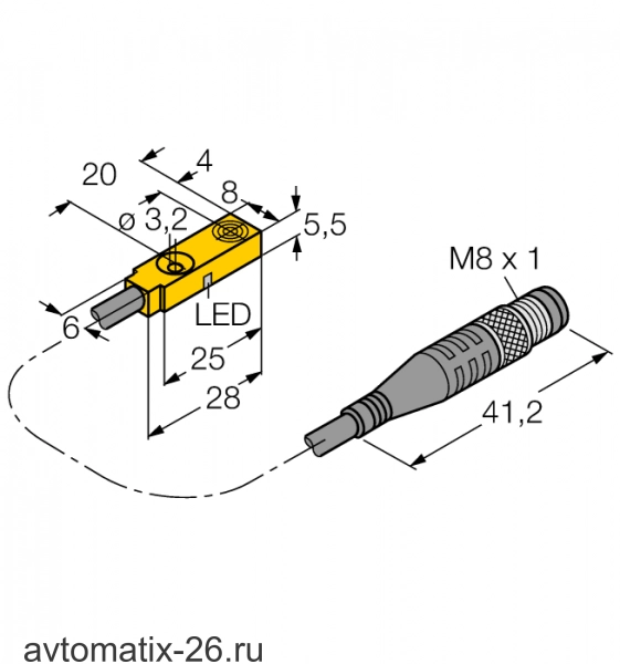 Индуктивный датчик TURCK BI2-Q5.5-AP6X-0.3-PSG3M