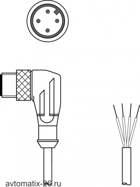 Разъем с кабелем Leuze Electronic KS U-M12-4W-V1-020