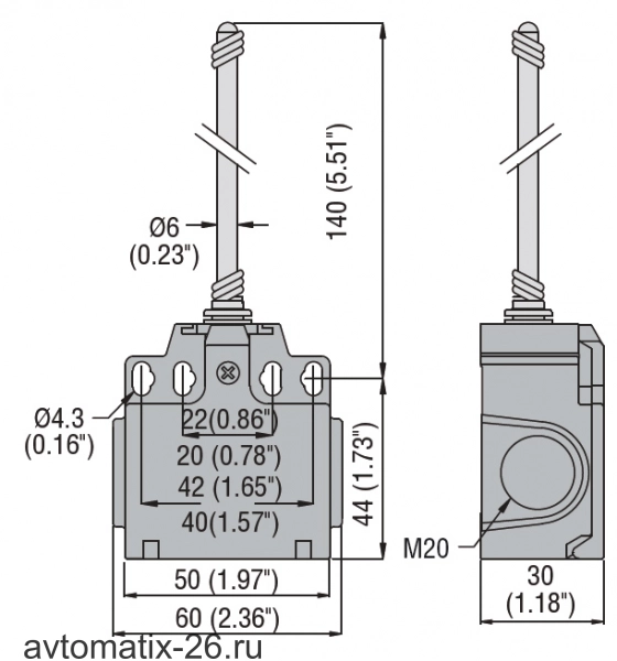 Kонцевой выключатель Lovato Electric KCM1L20