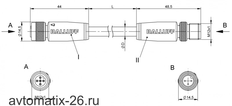 Соединительный кабель Balluff BCC M415-M413-3A-301-PS0334-030