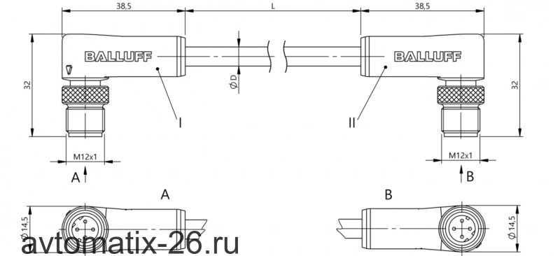 Соединительный кабель Balluff BCC M424-M424-6D-331-PS54N2-006