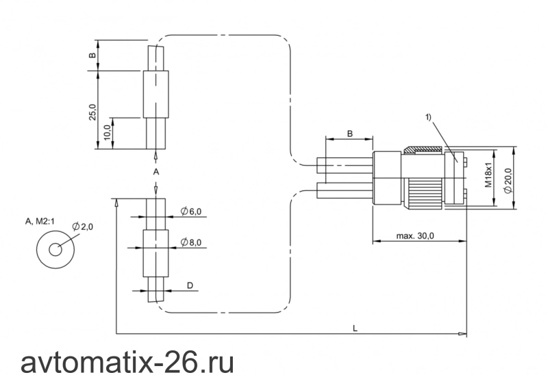 Оптоволоконный кабель Balluff BFO 18A-LCC-SMG-20-1