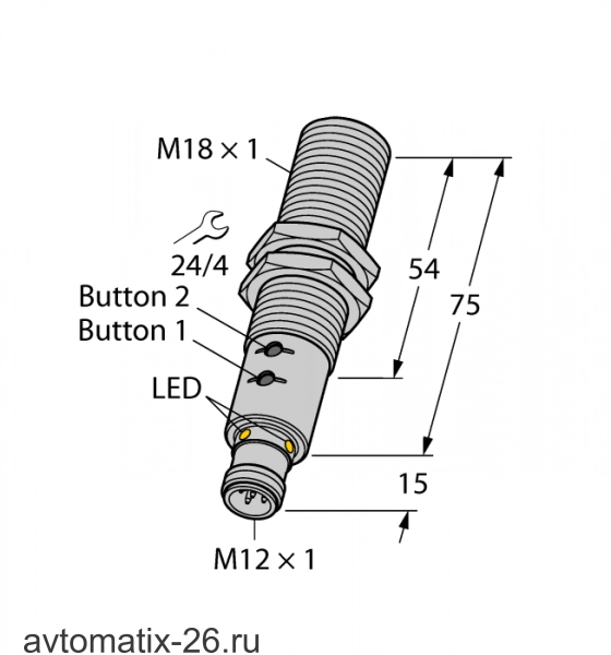 Ультразвуковой датчик TURCK RU40U-EM18E-LIU2PN8X2T-H1151/3GD