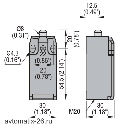 Kонцевой выключатель Lovato Electric KMA1L02