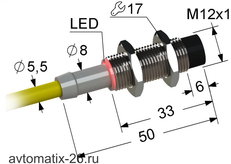 Индуктивный датчик Мега-К PS2-12M50-8N21-Z