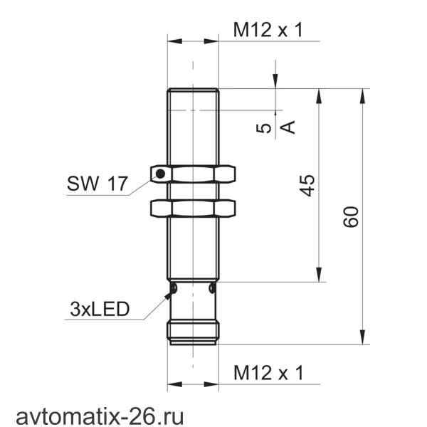 Индуктивный датчик расстояния Baumer IR12.D03K-F60.UA1E.7FO/B015