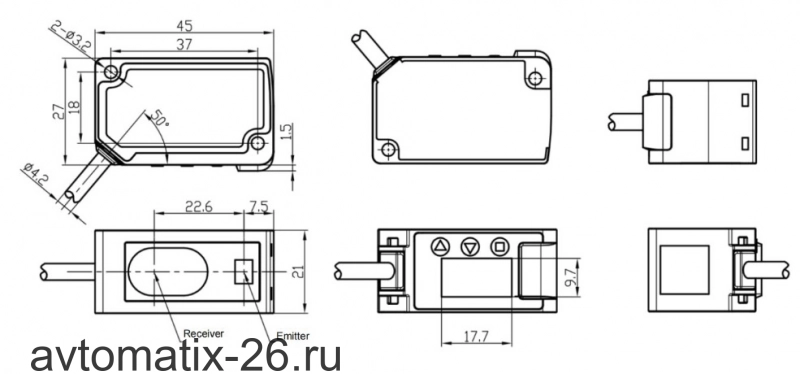 Лазерный датчик смещения LANBAO PDE-CM2THIU