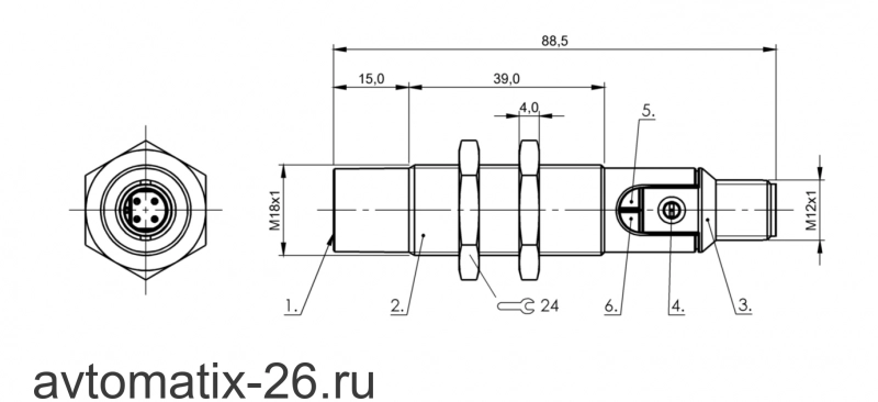 Емкостной датчик уровня Balluff BCS M18B4G2-NSC15H-S04K