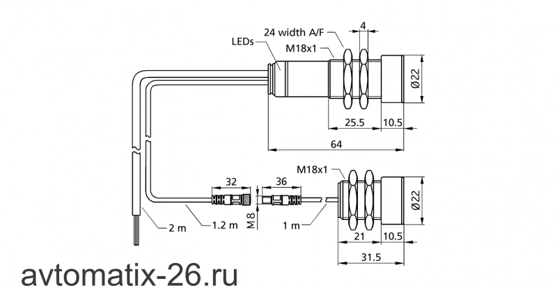 Датчик двойного листа Microsonic dbk+5/3BEE/M18 E+S