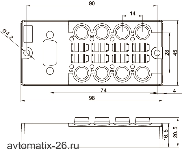 Распределительная коробка для датчиков LANBAO DB080803-0-DP