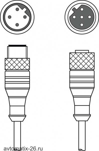 Соединительный кабель Leuze Electronic KDS PB-M12-4A-M12-4A-P3-050