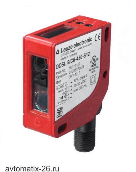 Лазерный датчик расстояния Leuze Electronic ODSL 9/D36-650-S12